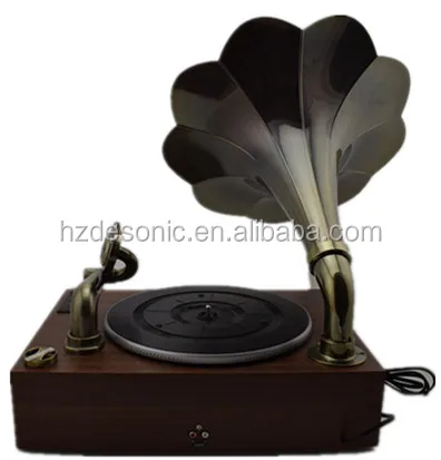 Wholesale vintage flower brass horn sound design gramophone phonograph