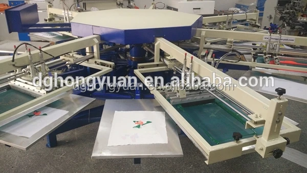 Semi Auto 6 Color Pneumatic Carousel Silk t-shirt Screen Printing Machine For Sale(GW-6C-14S)