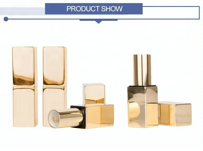 
Cosmetic packaging empty square aluminum lipstick tube 