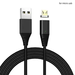 Fast Charging Magnetic Micro Usb Cable Led 2.4 A For Samsung Mobile Phone