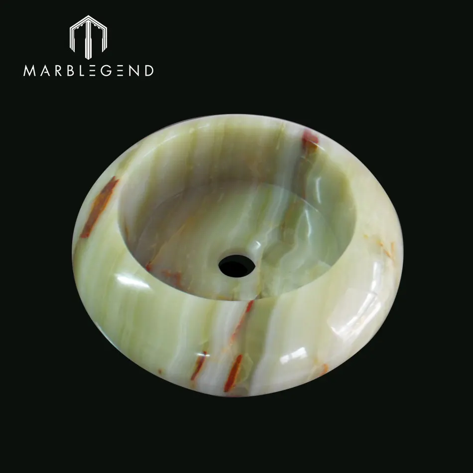 
Pawn Shape Natural Light Green Onyx Stone Wash Sink 