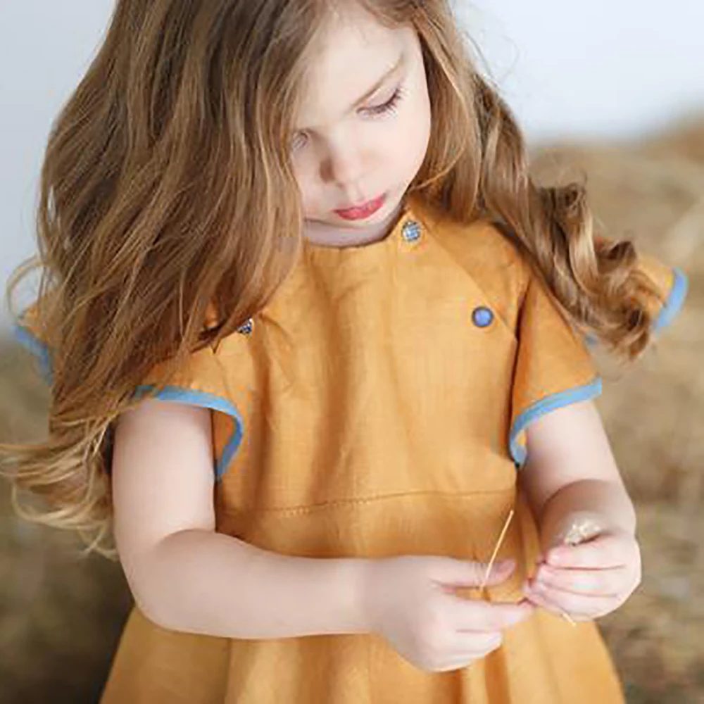 
World best selling products kids toddler linen baby clothing dress with best service and low price girl dress 