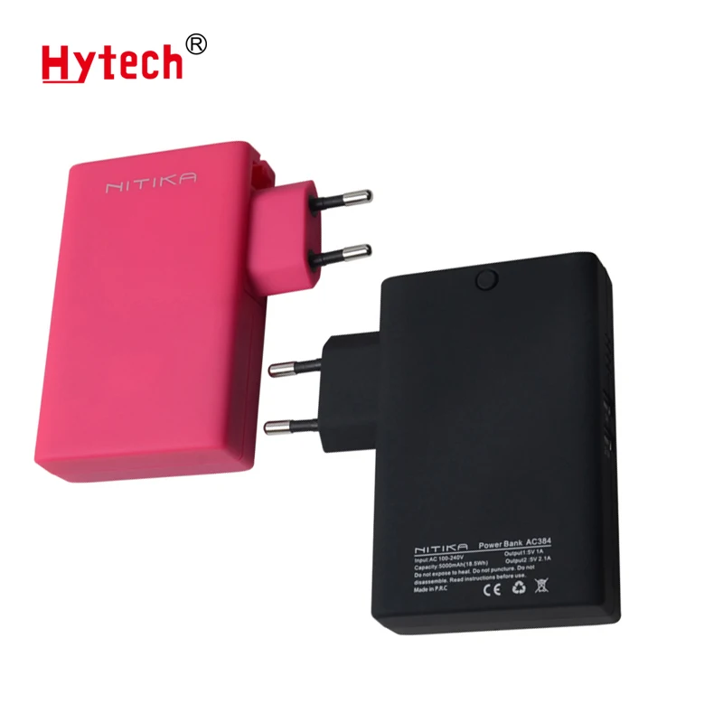 AC384 rohs restaurant mobile power bank CE ROHS EMC portable battery charger with foldable EU AC plug