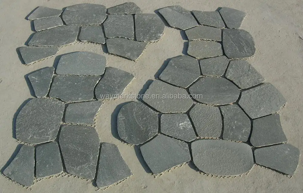 
Natural black slate stone flagstone paving brick tiles flooring stone paver for sale FM-GB18 