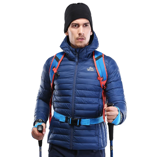 Мужское зимнее пальто, короткая Ультралегкая куртка на утином пуху с капюшоном