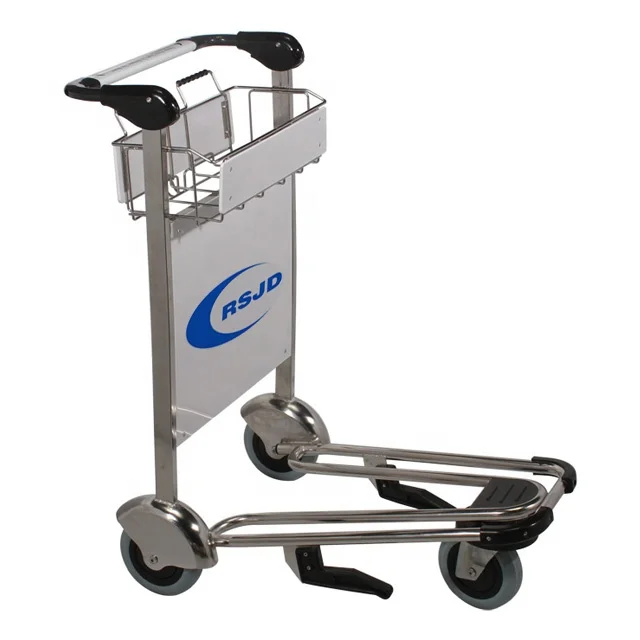Unfoldable Airport Luggage trolley cart with brake