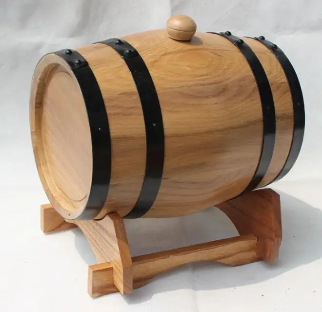 1.5L barrel Vintage Wood Oak Timber Wine Barrel for Whiskey Decorative Barrel Hotel Restaurant Display
