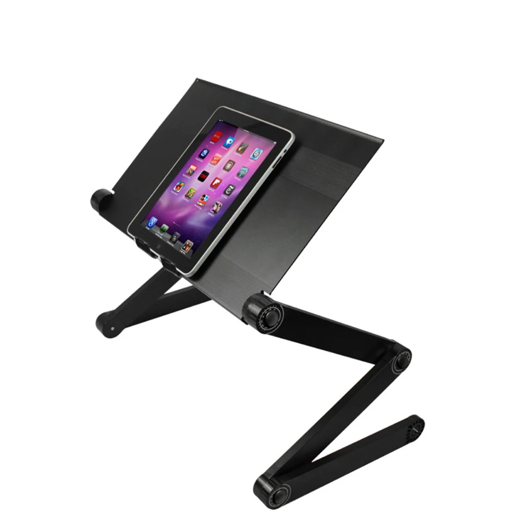 folding computer desk with rubber silicone adjust notebook holder