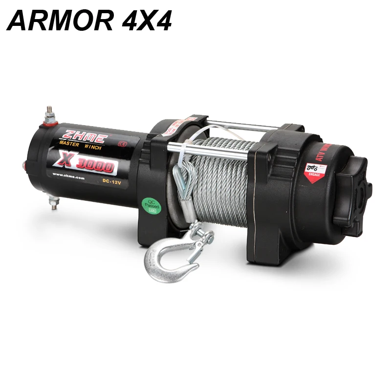 3000lbs pull mini 12v electric winch with steel rope