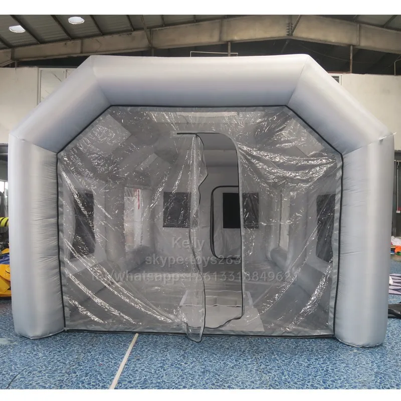 free door shipping portable inflatable spray booth for car paint, giant inflatable spray tent with filter system