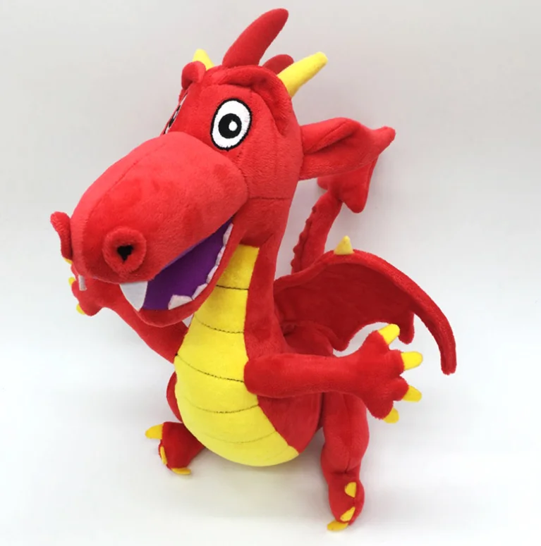 Custom stuffed animal toy red plush fire-breathing dragon