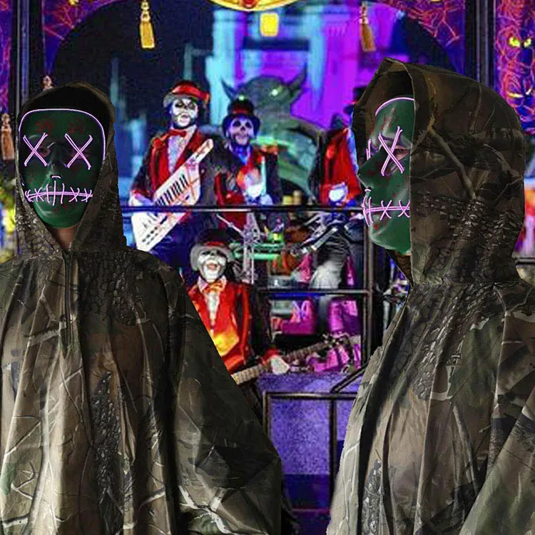 Halloween Party Equipment LED Scary Mask LED Light Up EL Masks EL Wire Mask for Festival Parties Manufacturer China