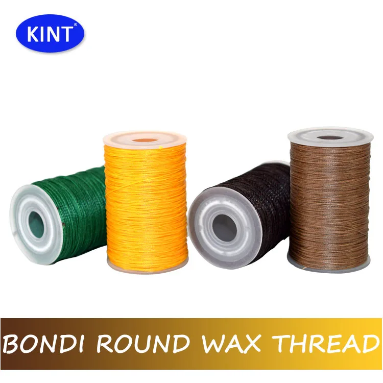 The Light Yellow 0.45mm 0.55mm 0.65mm  Polyester Thread Nylon Bonded Waxed Thread for Sewing Leather