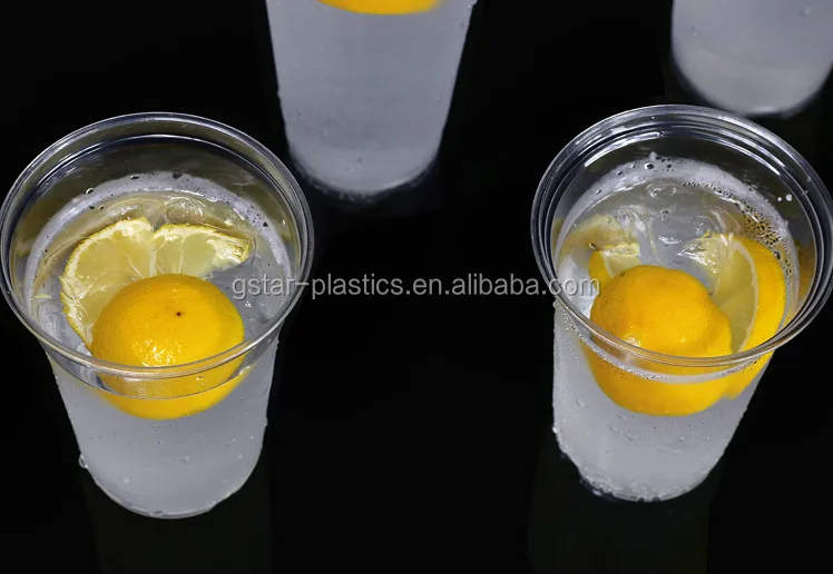 14oz 400ml Transparent Clear Disposable Plastic PET Iced Water Juice Glass Cups with Dome Lids