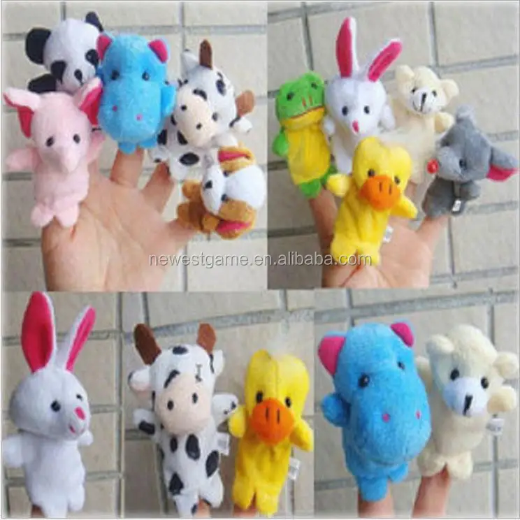 wholesale online Toys lovely soft finger puppets toys parent-child interaction cartoon animal plush 35 styles
