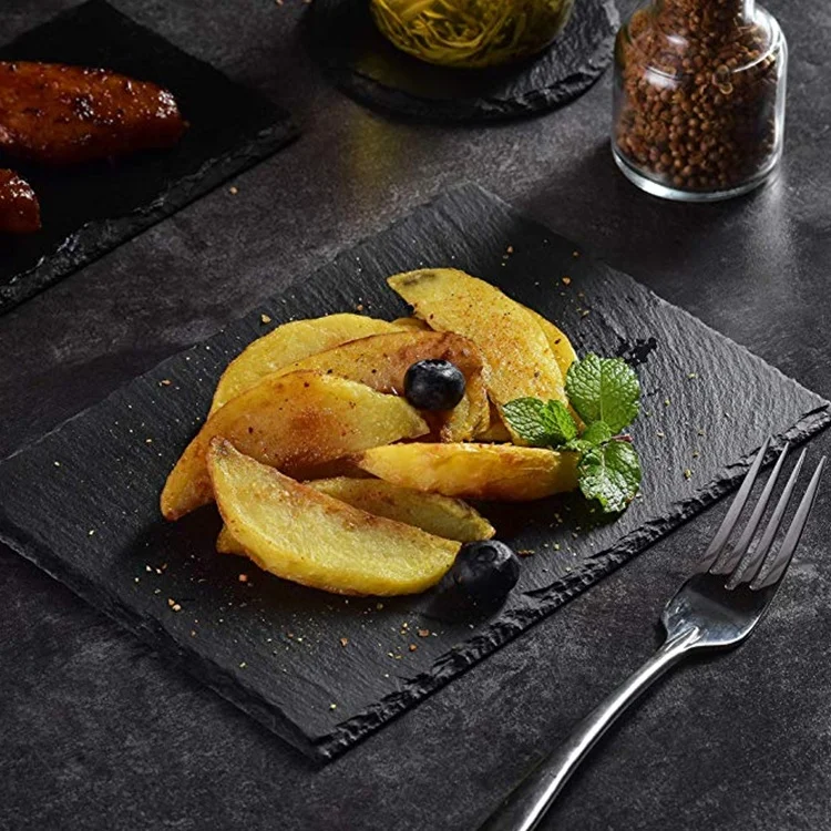 Natural black slate plate cake slate dinner plate rectangle plate slate board