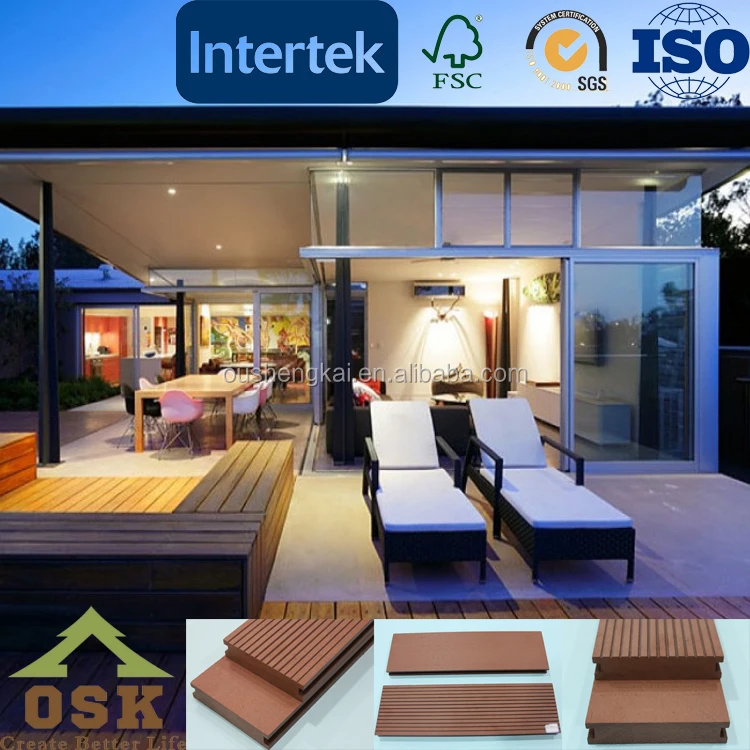 WPC garden house outdoor deking floor hot sale solid floor