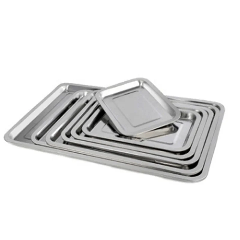 Stainless steel square tray Grilled fish tray grills Hotel cutlery tray