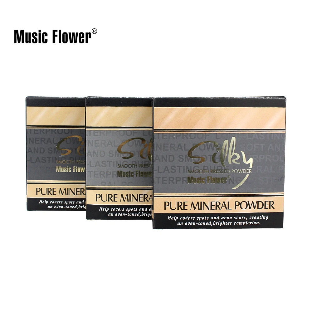 Music Flower New Fabulous 5 Colors Smooth Cosmetics Skin Finish Pure Mineral Powder Face pressed powder Palette For Face Makeup