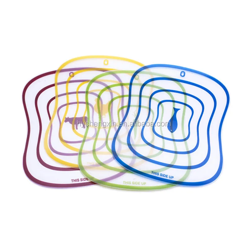 Transparent Bendable Non slip chopping board plastic flexible plastic cutting board