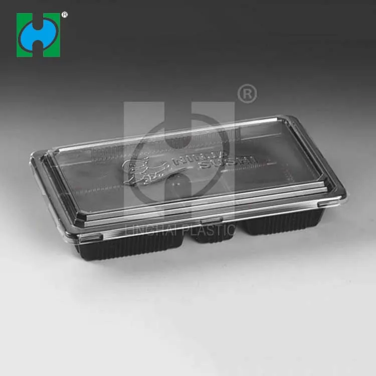 Manufacturer Custom Sushi Tray Plastic Food Tray Cake Storage Container With Lid