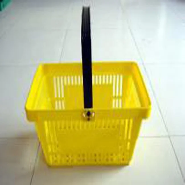 green color New plastic shopping basket supermarket plastic shopping basket plastic grocery basket