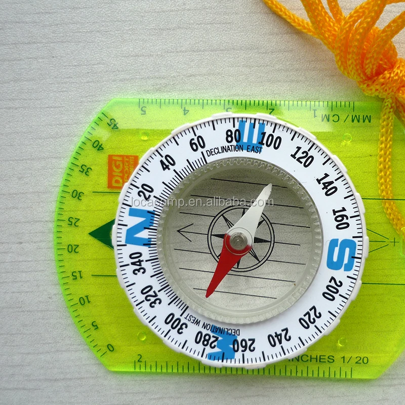acrylic light green orienteering scale ruler protractor map compass pocket map compass