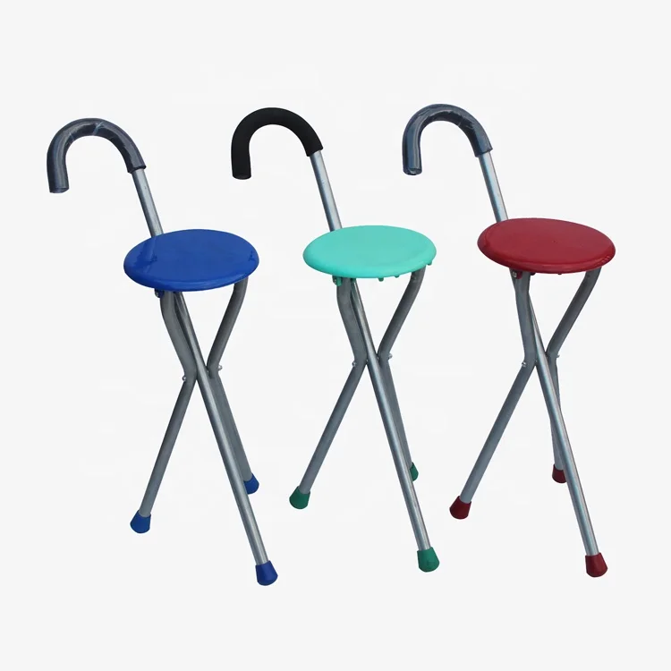 
folding stool walking stick 