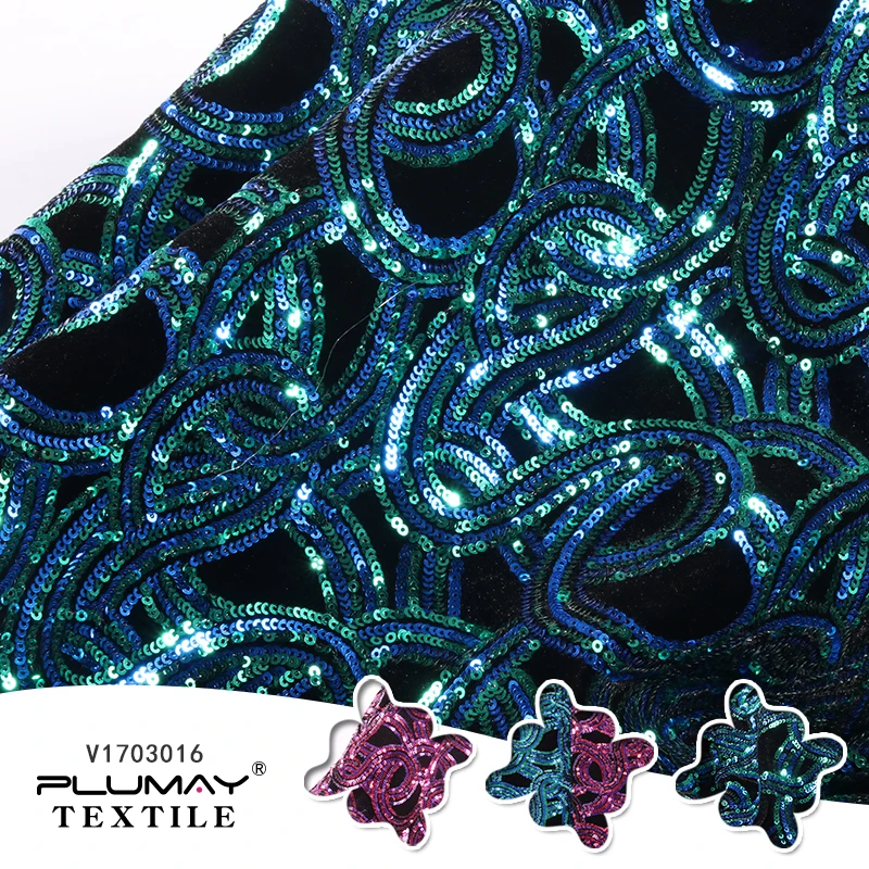 
 Высокое качество Африка стрейч 4 пути из бархатного эластичного материала блесток вышивки ткань для одежды  