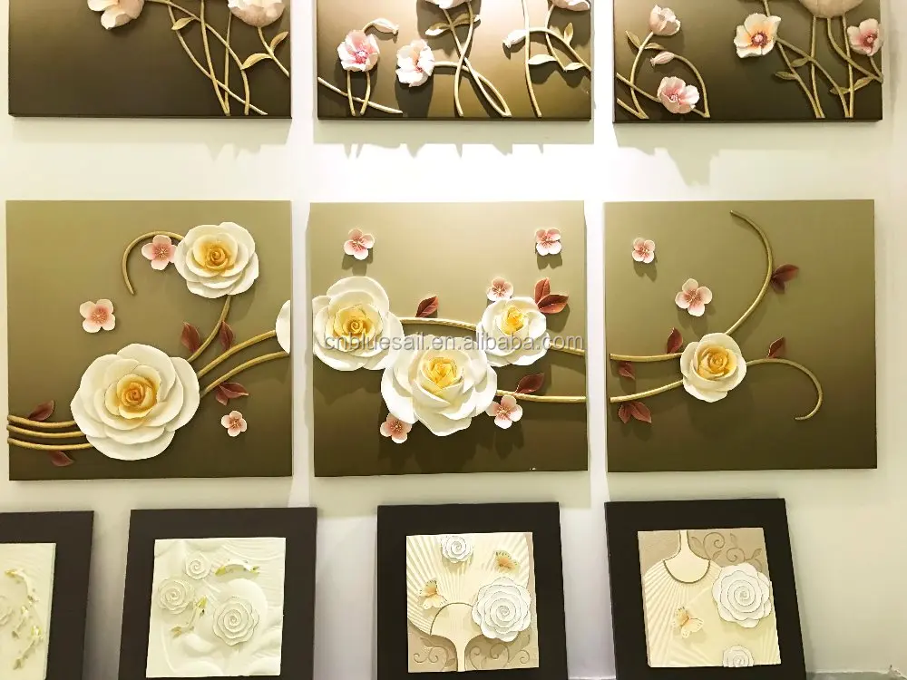 Resin art painting, Handpainted 3D flower art, Home Hotel decoration