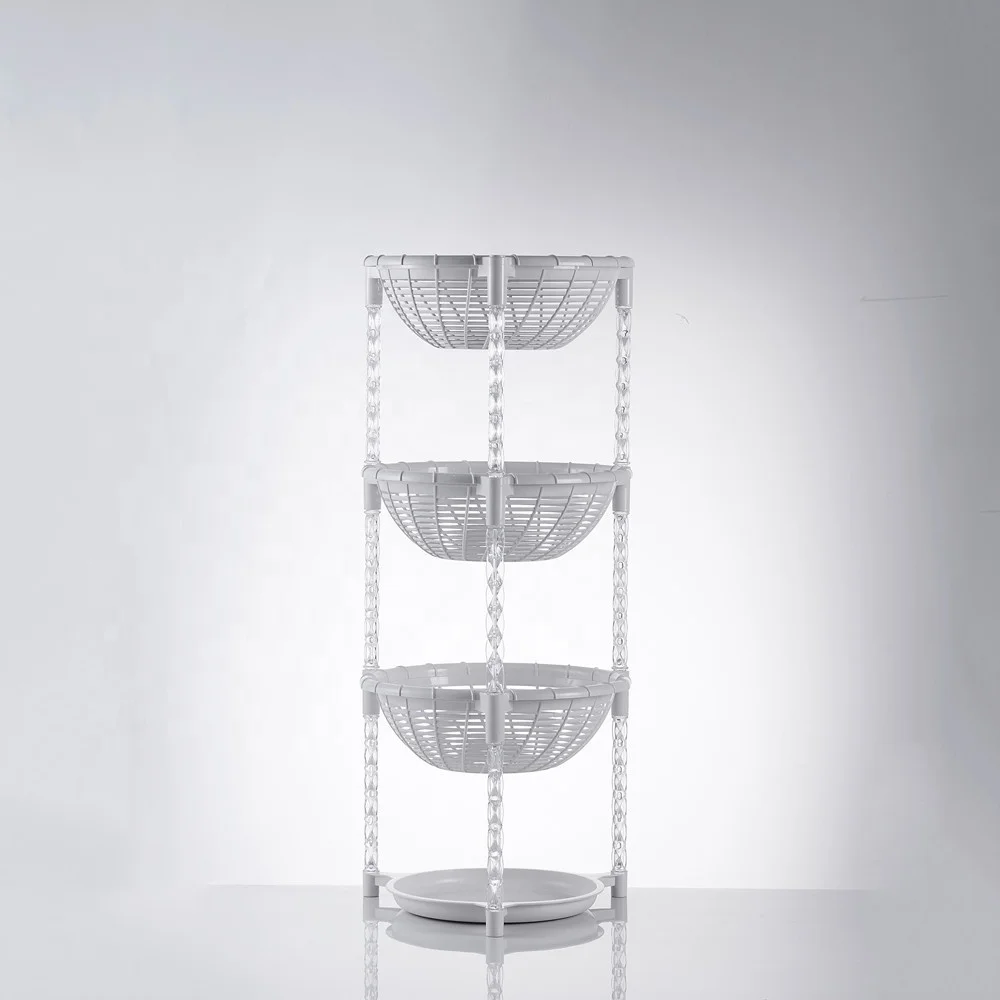 Kitchen Storage Rack Four Fruit Basket 4 Tier Plastic Shelf