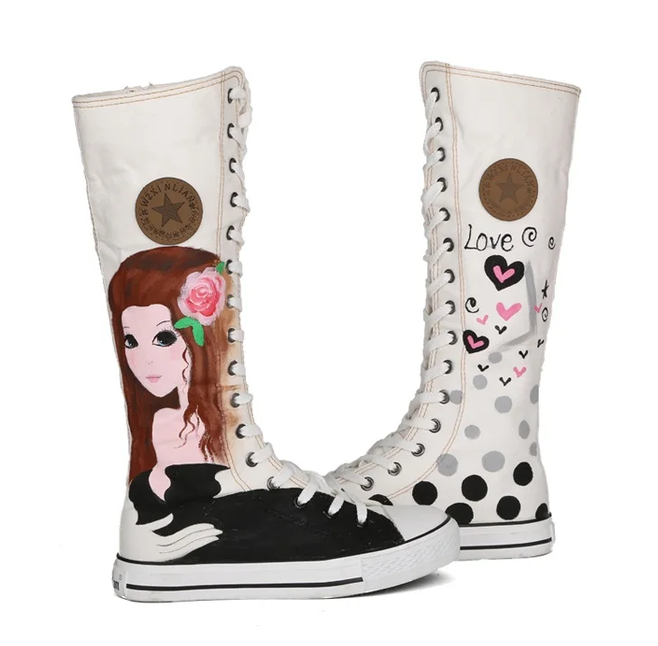 New Design Rubber Outsole Women Men Canvas Boot Wholesale Name Brand Shoes