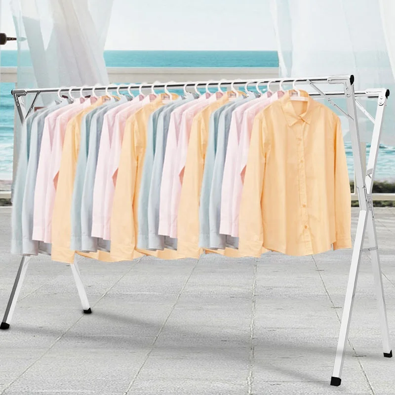 
Household Heavy Duty Stand Adjustable Hanging Telescopic Clothes Drying Rack Hanger Stand 