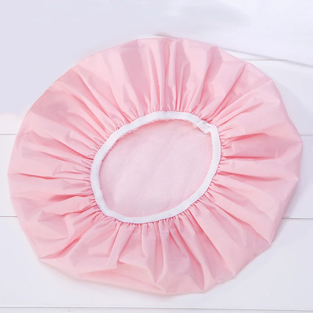 Lameila Microfiber Double Layers Shower Cap Elastic Reusable Bathing Pink Shower Cap waterproof Shower Cap Custom LogoC0822