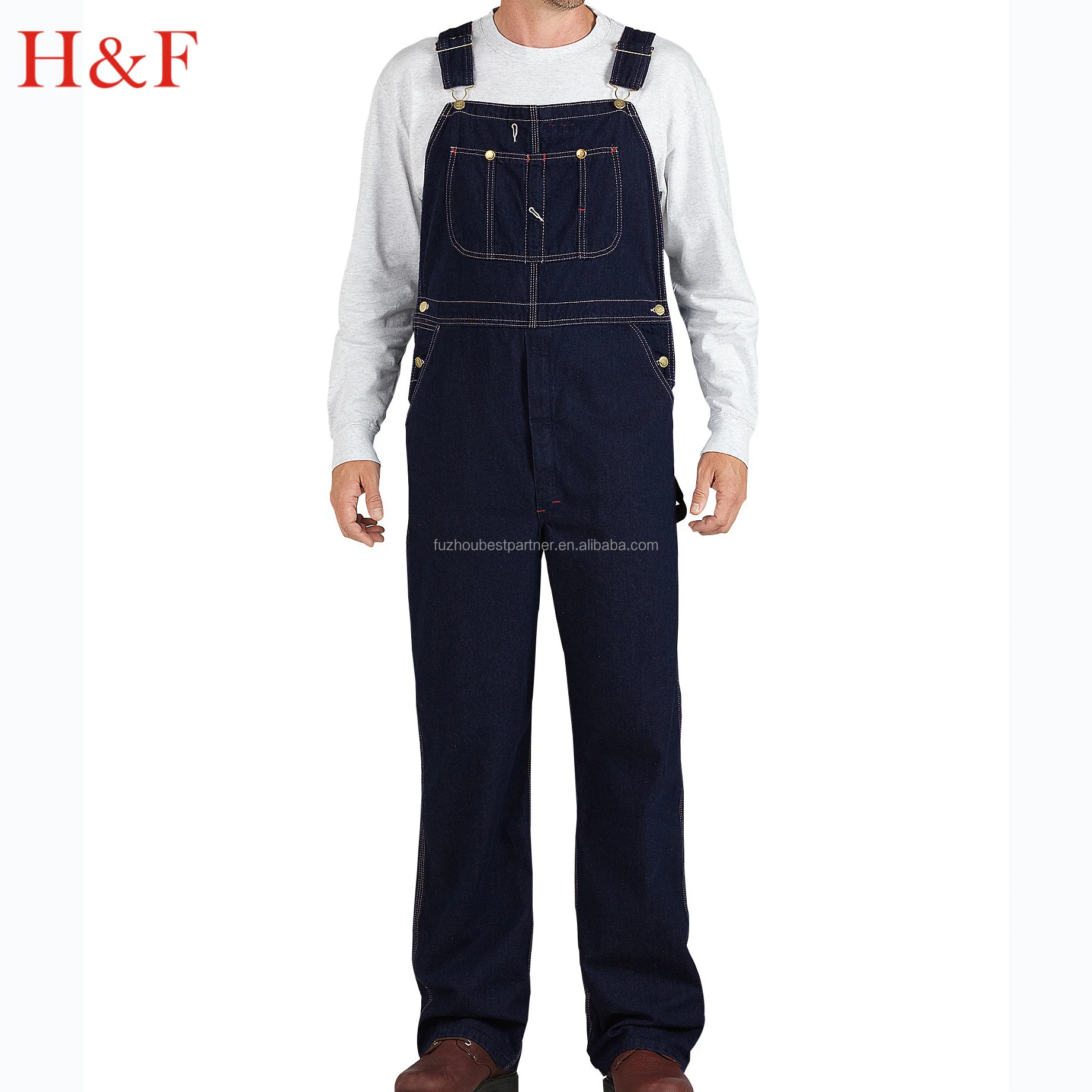custom mens polycotton bib overalls workwear overalls in brown