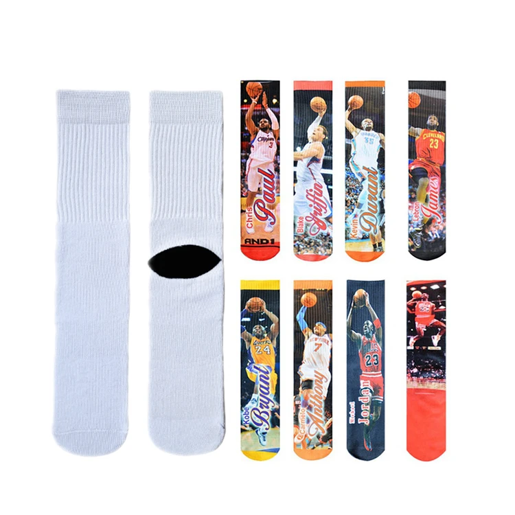 KTK polyester socks for sublimation white blank socks for sublimation printing