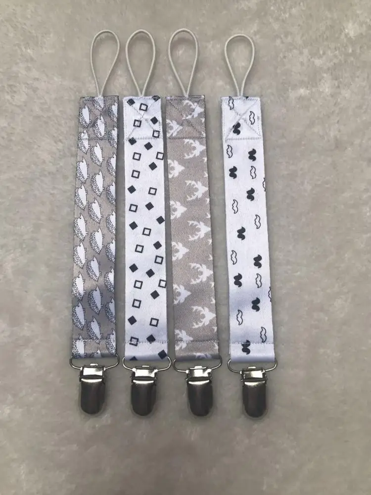 Hot Sale INS Design Full Printed Custom High Quality Baby Bibs Pacifier Clips Holder