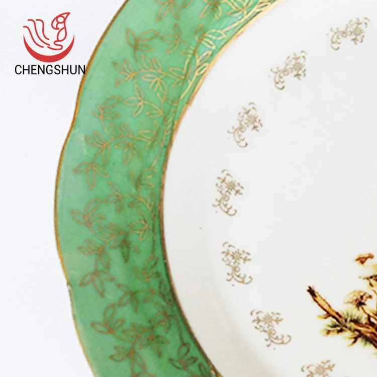 New Design Leaf Elk Decorative 8 Inch Daily Use Dining Party Dessert Chinese Plate