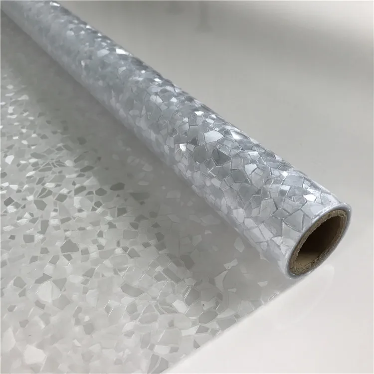 L022 3D Laser 0.3mm Decorative Removable Tinting Frosted Static Cling Self Adhesive Vinyl stained decorative glass window film