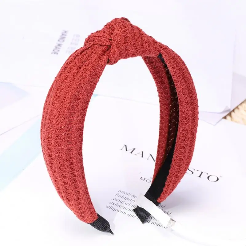 Fashion Wholesales Women Hair Accessories Headband Solid Color Knitting Twisted Knotted Headband For Girls
