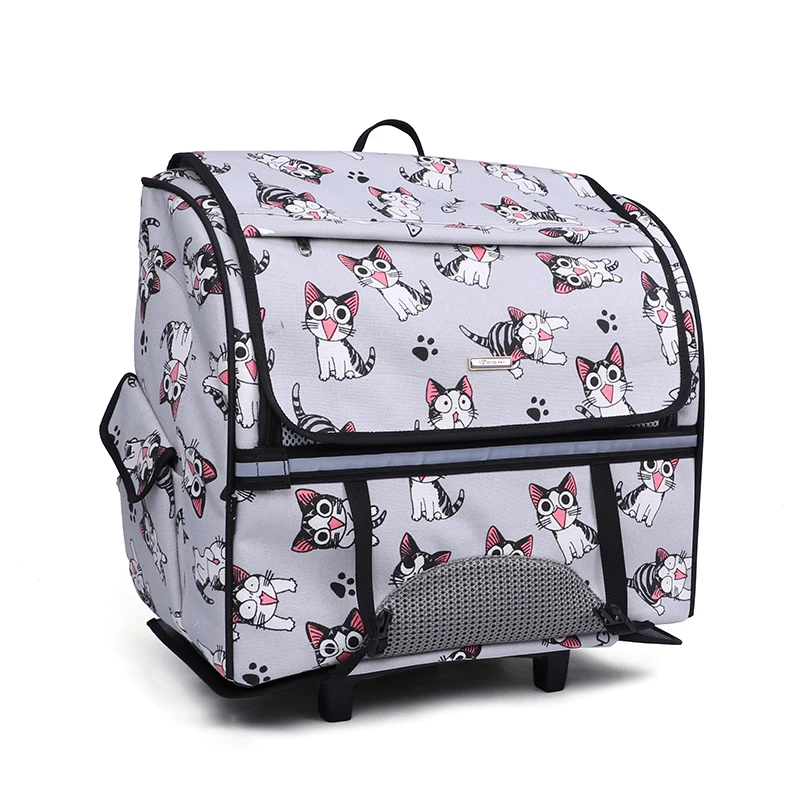 wholesale stock cheap Pet trolley  stroller dog cat trolley bag carrier with wheels backpack for dogs and cats