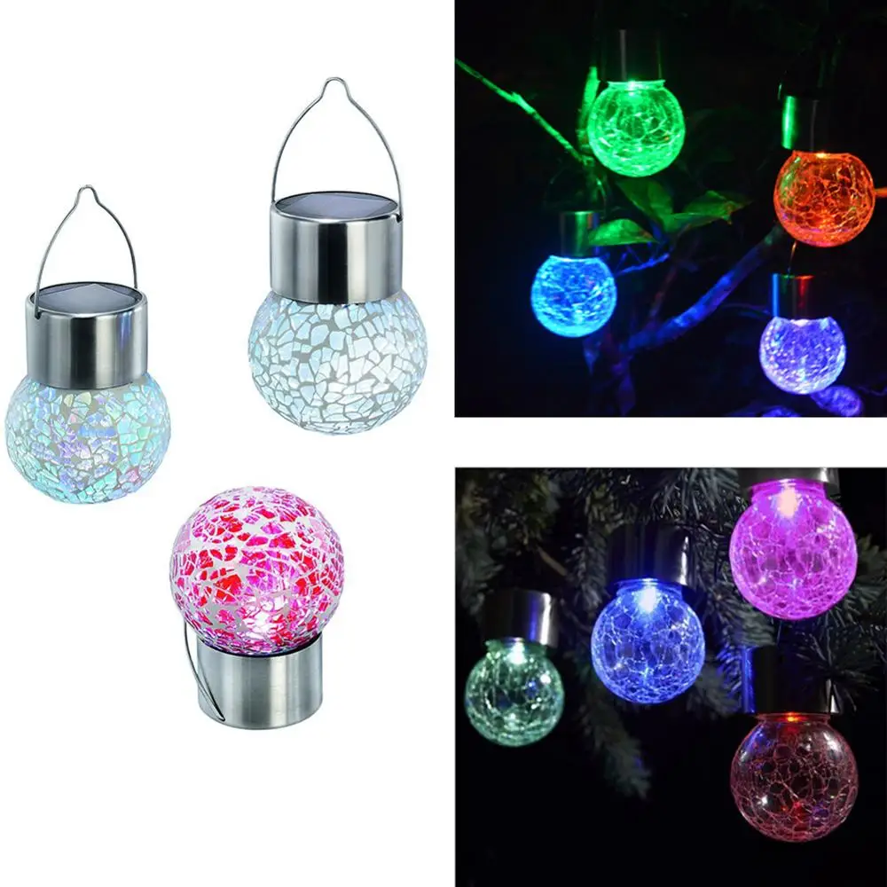 A New Type of Solar crack Ball hanging Garden Lamp with LED Light Control  Outdoor decorative lamp