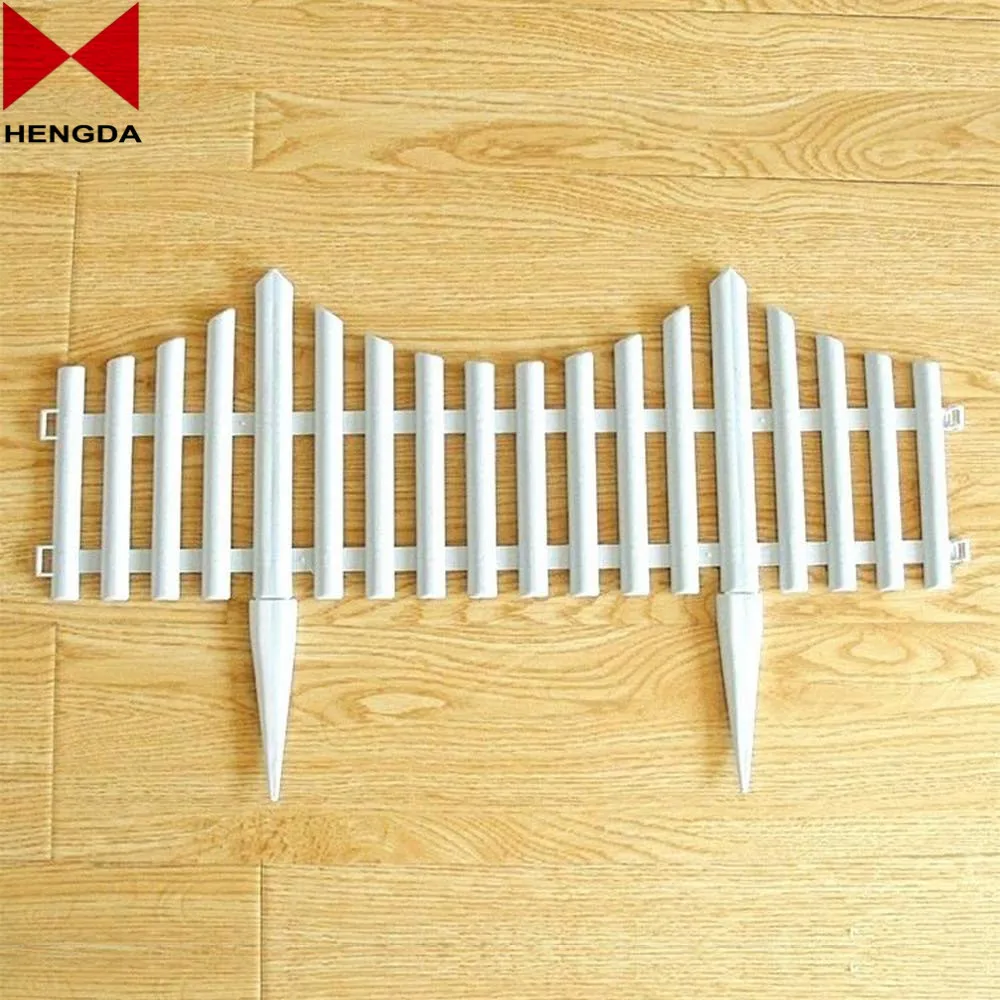 
Set of 4 Plastic Wooden Effect Lawn Garden Border Edge Edging Plant Picket Fencing Interlocking Panels for Flowerbeds 
