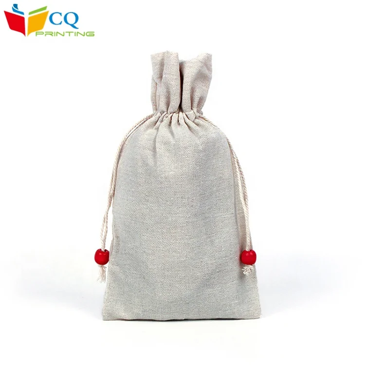 13cmx23cm Stock wholesale natural color christmas drawstring bag for candy sugar gift packaging