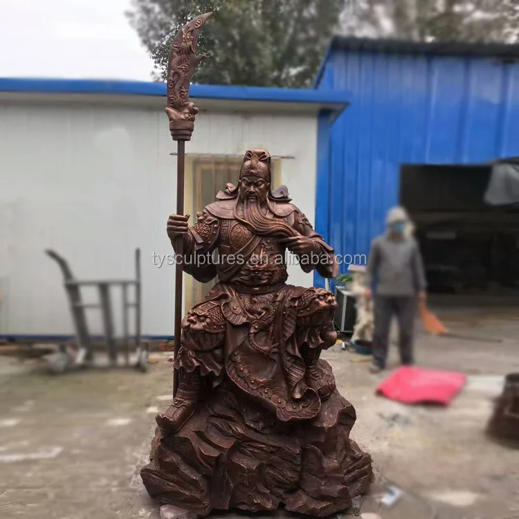 Outdoor decorative resin fiberglass Guan Gong statue