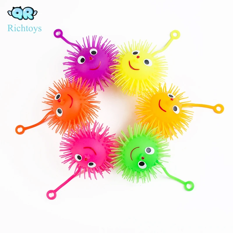 Assorted Colors Novelty light up yoyo Puffer Balls with Eyes