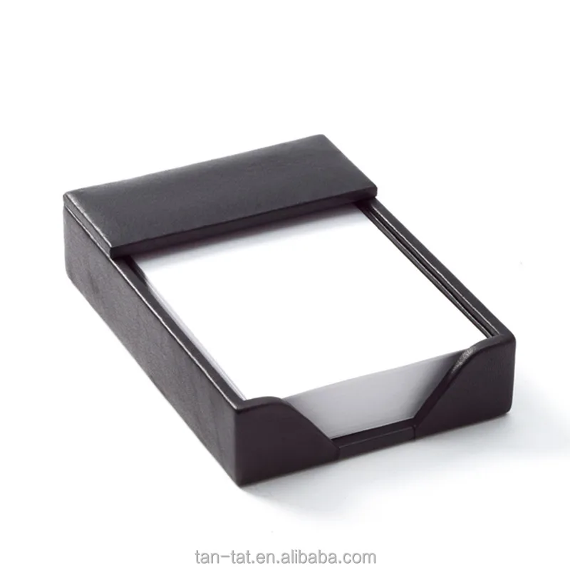 
Black Genuine Leather Paper Tray Office Decor 