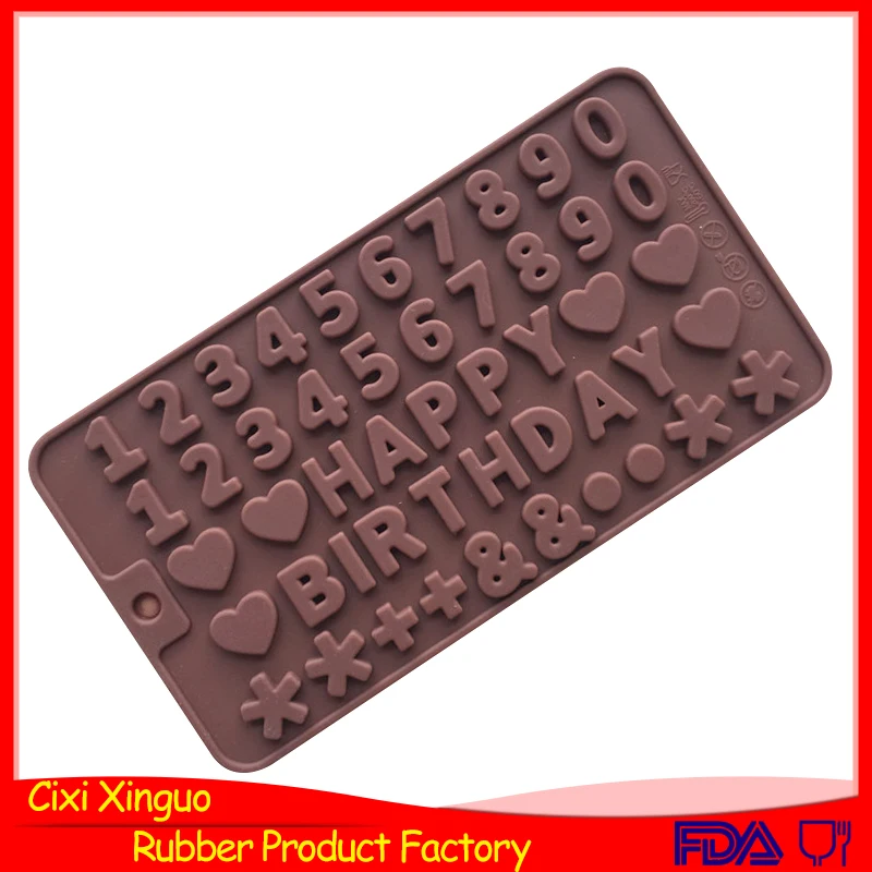 023 free sample happy birthday and number letter shape silicon chocolate moulds, silicon resin mold, silicon front mold