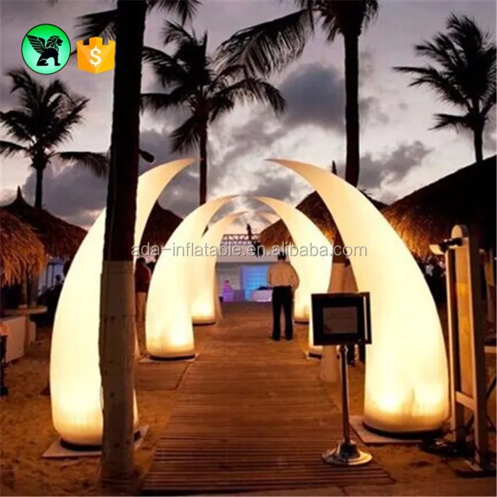 2017 Festival Event Decoration LED Light Inflatable Mammoth Tusk For Sale ST102