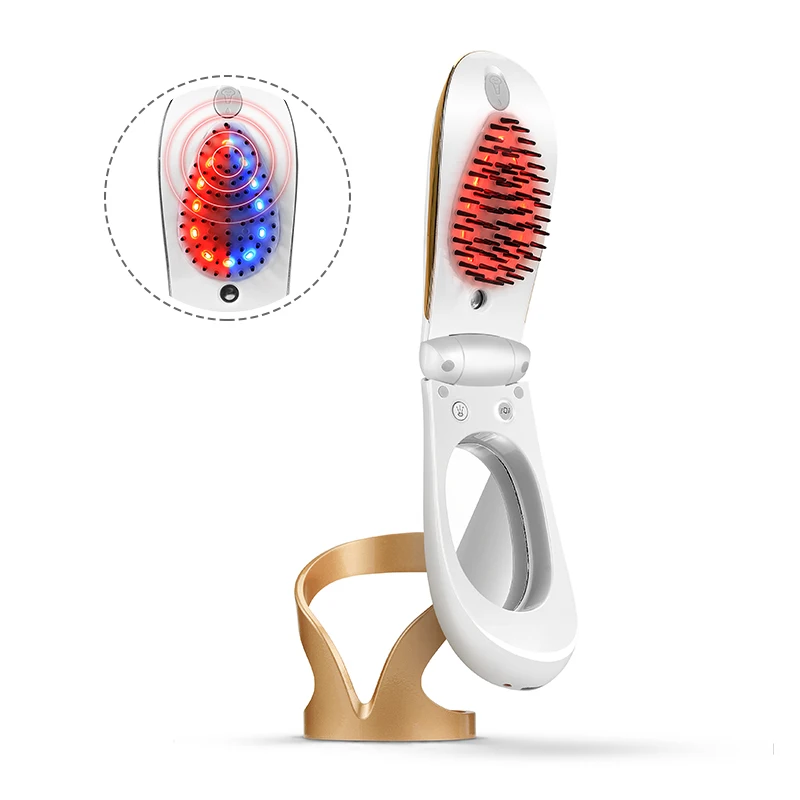 Уникальная электрическая расческа для роста волос, перезаряжаемый ультразвуковой массажер для головы с паровой щеткой
